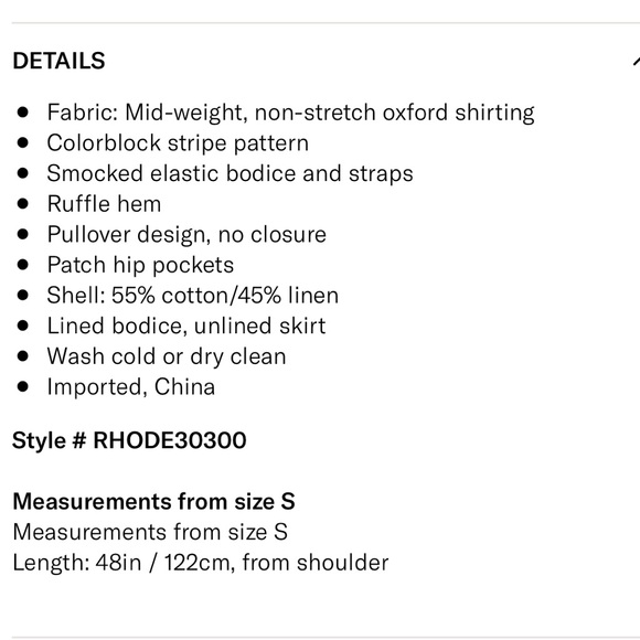 RHODE OLLIE DRESS XS NWOT - Picture 6 of 6